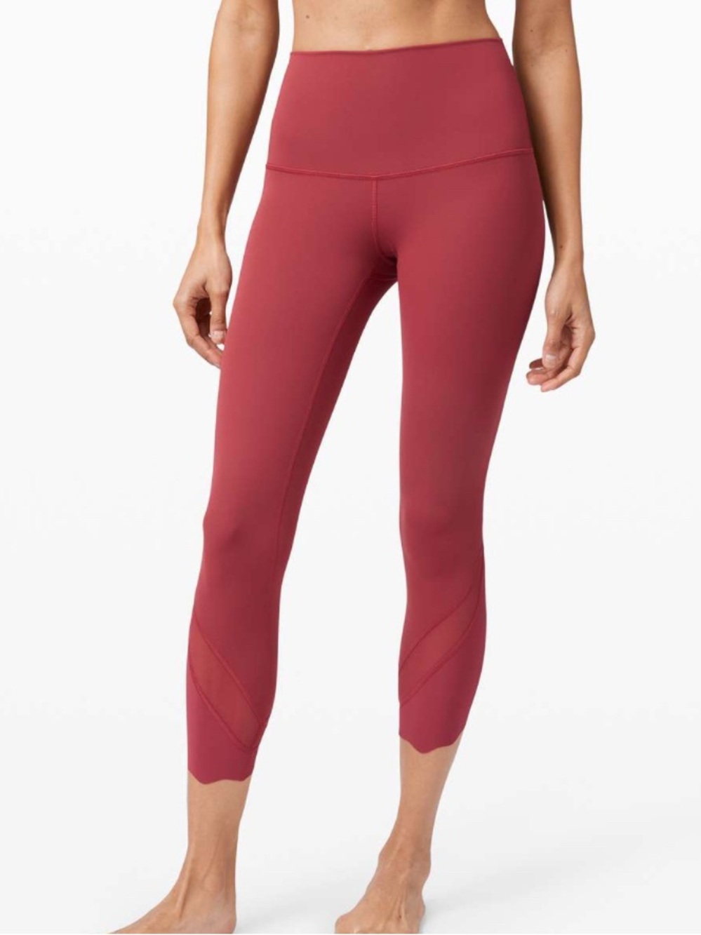 Lululemon Wunder Under Crop High Rise Rolldown Leggings Size 6 Fitness Athletic
